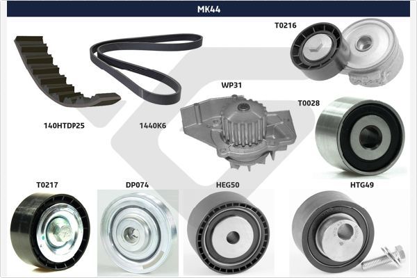 HUTCHINSON MK44 V-Ribbed Belt Set