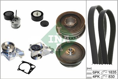 Water Pump + V-Ribbed Belt Kit Schaeffler INA 529 0021 30