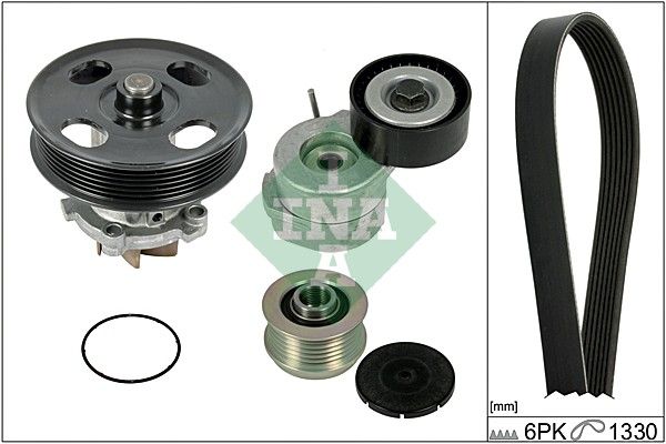 Schaeffler INA 529 0042 30 Water Pump + V-Ribbed Belt Kit