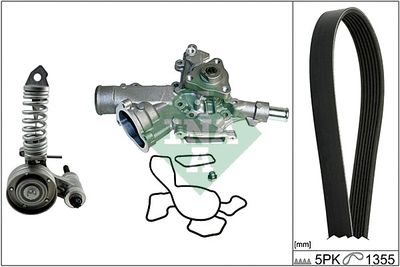 Water Pump + V-Ribbed Belt Kit Schaeffler INA 529 0047 30