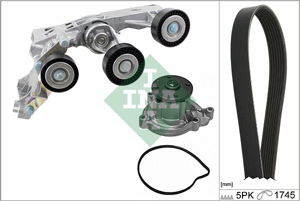 Schaeffler INA 529 0148 30 Water Pump + V-Ribbed Belt Kit