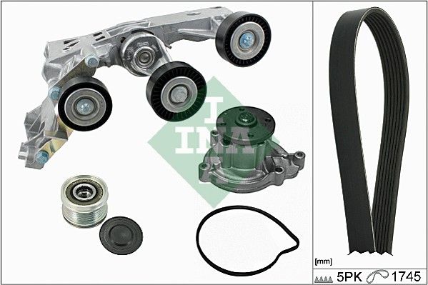 Schaeffler INA 529 0155 30 Water Pump + V-Ribbed Belt Kit