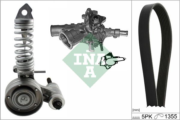 Schaeffler INA 529 0297 31 Water Pump + V-Ribbed Belt Kit