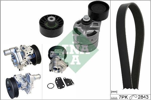 Schaeffler INA 529 0364 30 Water Pump + V-Ribbed Belt Kit