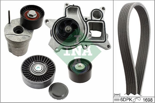 Schaeffler INA 529 0369 30 Water Pump + V-Ribbed Belt Kit