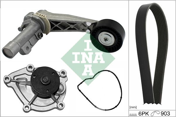 Schaeffler INA 529 0504 30 Water Pump + V-Ribbed Belt Kit