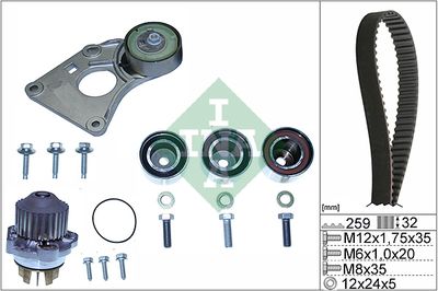 Water Pump & Timing Belt Kit Schaeffler INA 530 0259 31
