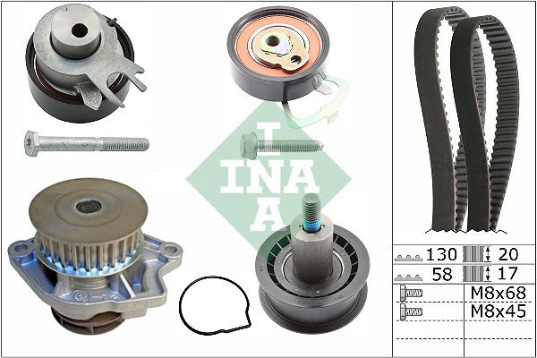 Schaeffler INA 530 0538 30 Water Pump & Timing Belt Kit
