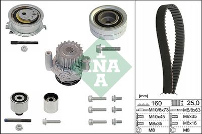 Water Pump & Timing Belt Kit Schaeffler INA 530 0550 32