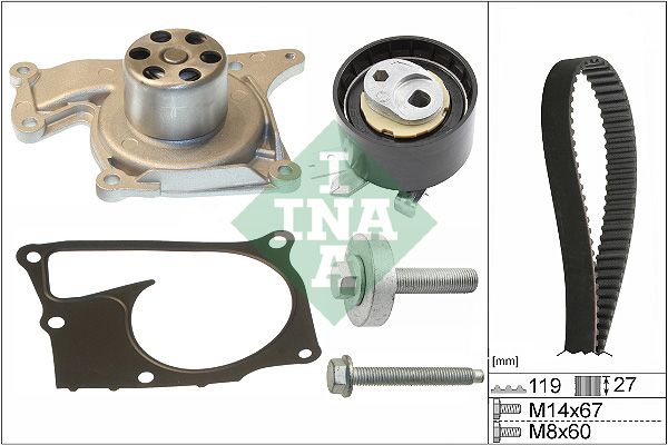 Schaeffler INA 530 0607 30 Water Pump & Timing Belt Kit