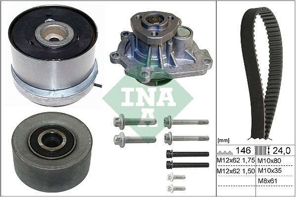 Schaeffler INA 530 0724 30 Water Pump & Timing Belt Kit