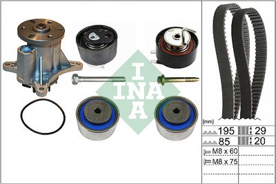 Water Pump & Timing Belt Kit Schaeffler INA 530 0764 30