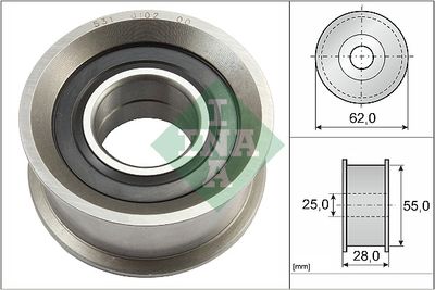 Tensioner Pulley, timing belt Schaeffler INA 531 0102 20