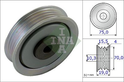Tensioner Pulley, V-ribbed belt Schaeffler INA 531 0845 10