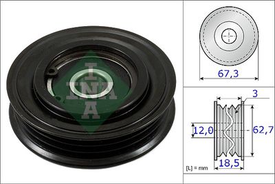 Tensioner Pulley, V-ribbed belt Schaeffler INA 531 0861 10