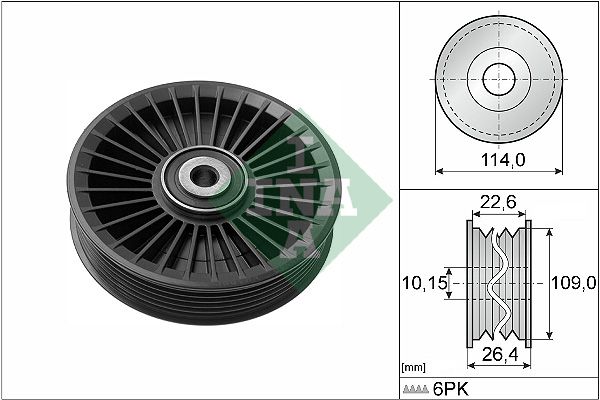 Schaeffler INA 532 0108 10 Deflection/Guide Pulley, V-ribbed belt