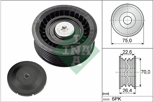Schaeffler INA 532 0344 10 Deflection/Guide Pulley, V-ribbed belt