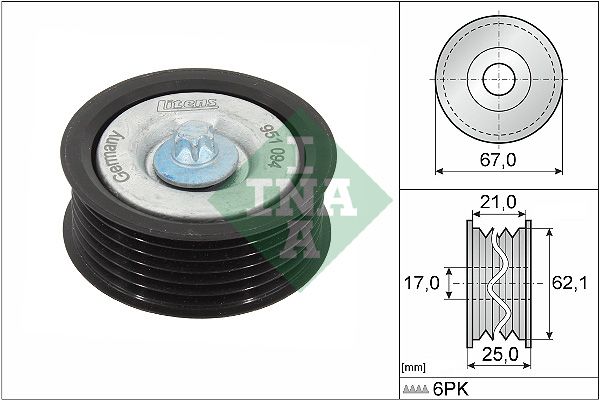 Schaeffler INA 532 0629 10 Deflection/Guide Pulley, V-ribbed belt