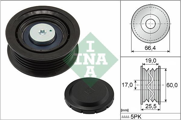 Schaeffler INA 532 0642 10 Deflection/Guide Pulley, V-ribbed belt