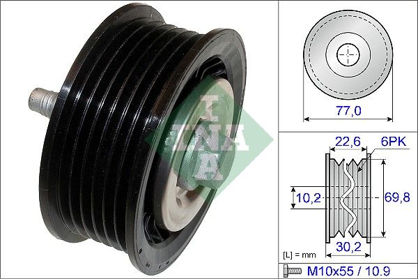 Schaeffler INA 532 0700 10 Deflection/Guide Pulley, V-ribbed belt