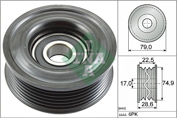 Schaeffler INA 532 0721 10 Deflection/Guide Pulley, V-ribbed belt
