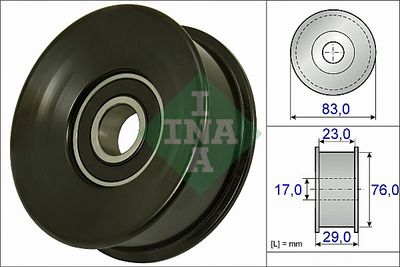 Deflection/Guide Pulley, V-ribbed belt Schaeffler INA 532 0730 10