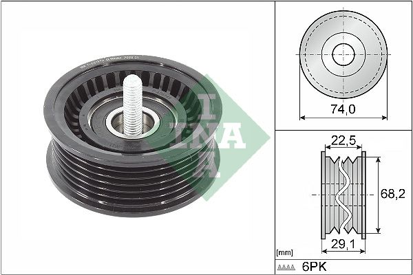 Schaeffler INA 532 0784 10 Deflection/Guide Pulley, V-ribbed belt