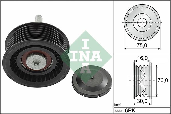 Schaeffler INA 532 0801 10 Deflection/Guide Pulley, V-ribbed belt