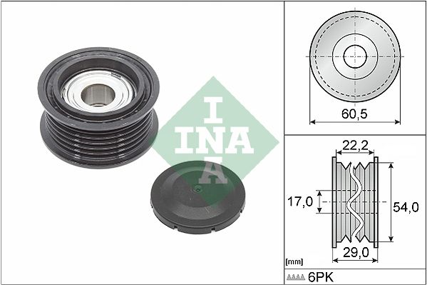 Schaeffler INA 532 0854 10 Deflection/Guide Pulley, V-ribbed belt