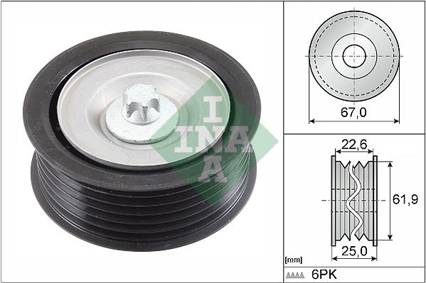 Schaeffler INA 532 0866 10 Deflection/Guide Pulley, V-ribbed belt