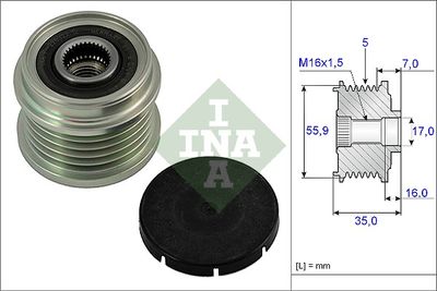 Alternator Freewheel Clutch Schaeffler INA 535 0007 10