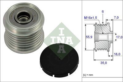 Alternator Freewheel Clutch Schaeffler INA 535 0014 10