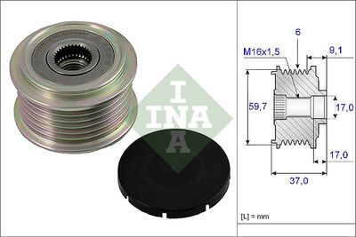 Alternator Freewheel Clutch Schaeffler INA 535 0017 10