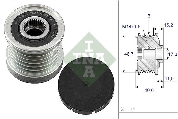 Schaeffler INA 535 0038 10 Alternator Freewheel Clutch