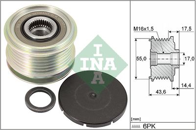 Alternator Freewheel Clutch Schaeffler INA 535 0105 10