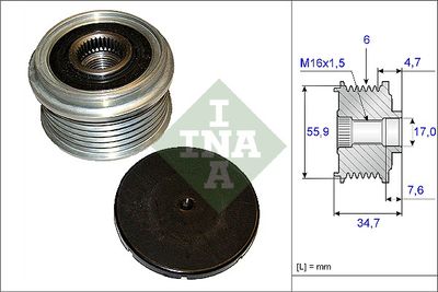 Alternator Freewheel Clutch Schaeffler INA 535 0106 10