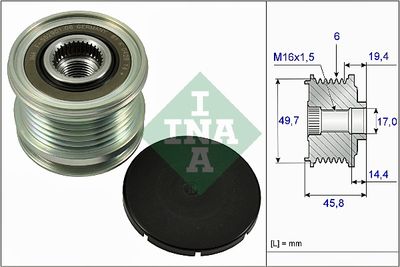 Alternator Freewheel Clutch Schaeffler INA 535 0168 10