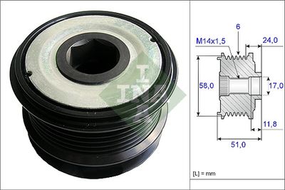 Alternator Freewheel Clutch Schaeffler INA 535 0196 10