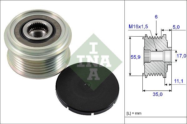 Schaeffler INA 535 0222 10 Alternator Freewheel Clutch