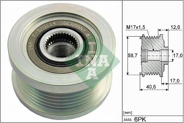 Schaeffler INA 535 0283 10 Alternator Freewheel Clutch