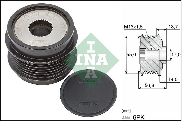 Schaeffler INA 535 0341 10 Alternator Freewheel Clutch