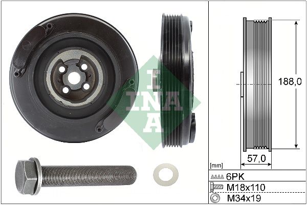 Schaeffler INA 544 0002 20 Belt Pulley Set, crankshaft