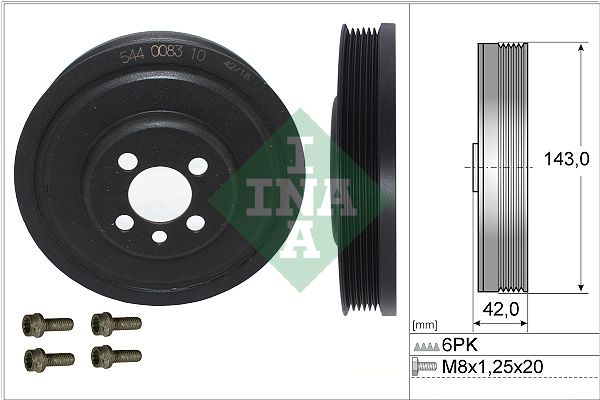 Schaeffler INA 544 0083 20 Belt Pulley Set, crankshaft