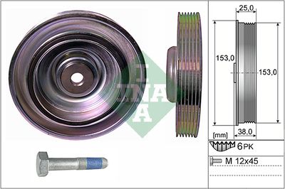 Belt Pulley Set, crankshaft Schaeffler INA 544 0087 20