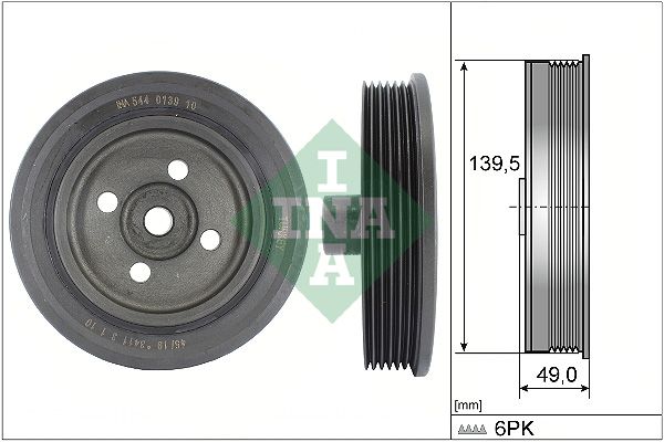 Schaeffler INA 544 0139 10 Belt Pulley, crankshaft