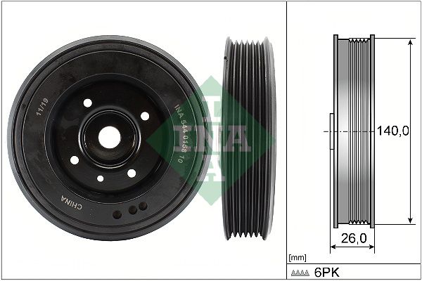 Schaeffler INA 544 0158 10 Belt Pulley, crankshaft