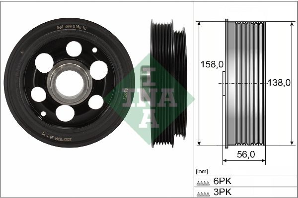 Schaeffler INA 544 0180 10 Belt Pulley, crankshaft