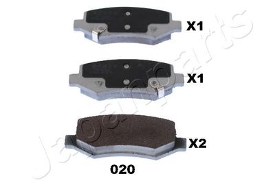 Brake Pad Set, disc brake JAPANPARTS PP-020AF
