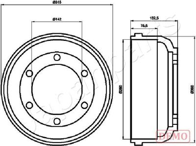 Brake Drum JAPANPARTS TA-0317C
