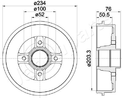Brake Drum JAPANPARTS TA-0704